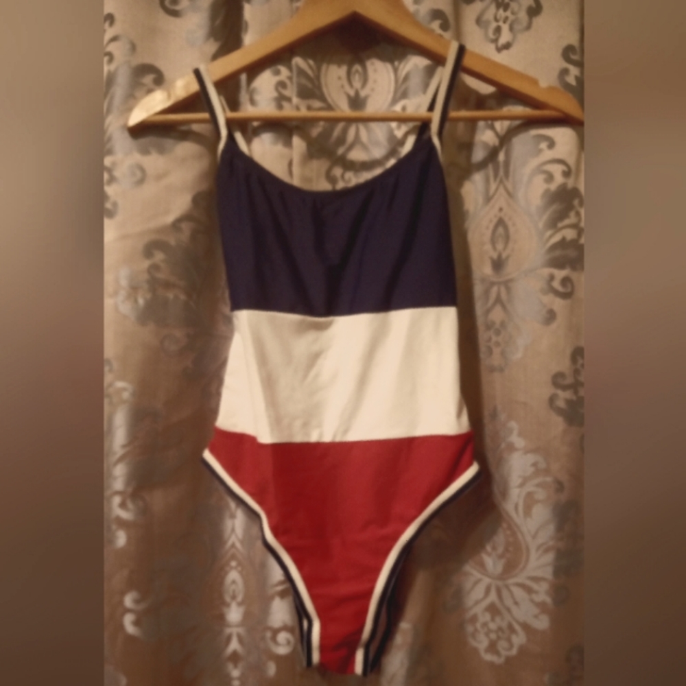 Lady's Red, White, and Blue one piece Swimsuit Size 6
